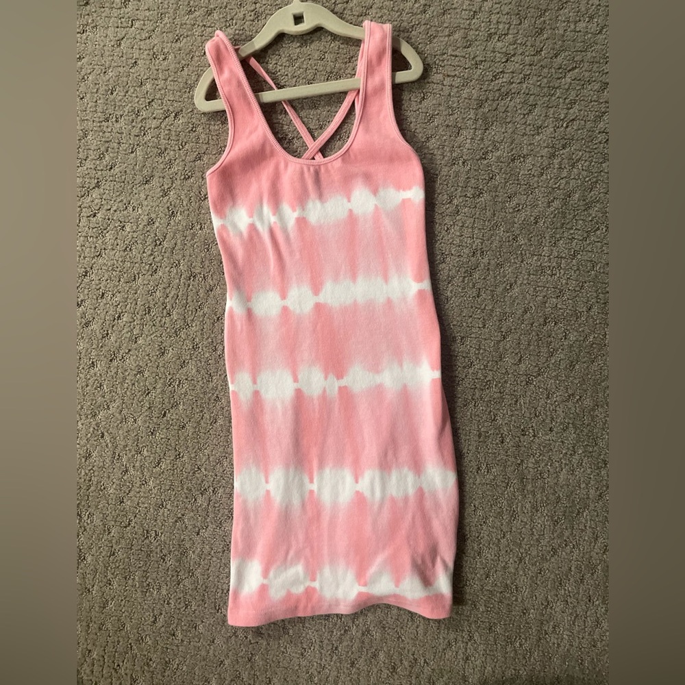 Tie dye pink and white summer mini dress. Size small. Perfect condition